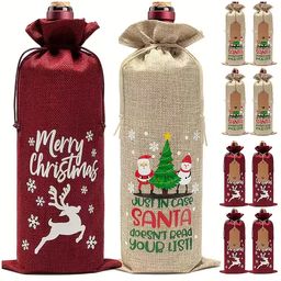 Burlap Wine Bottle Bags