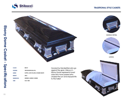 Mini Dome Casket (1/2 View) - Ebony
