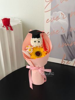 Graduation Ping Pong Sunflower Bouquet   