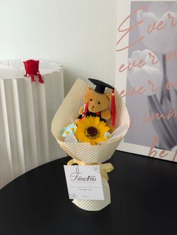 Graduation Bear Sunflower Bouquet   