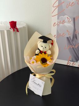 Graduation Bear Sunflower Bouquet   