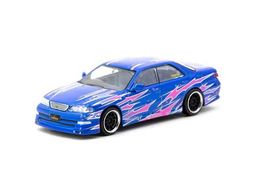 TARMAC WORKS MODEL 1/64 TOYOTA MARK II JZX100 - BLUE METALLIC