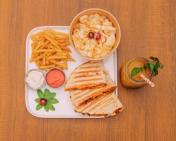 Chicken Quesadilla COMBO| Marinated Chicken Quesadilla +Sambusas,Fries or Fruit Box +Drink| NEW