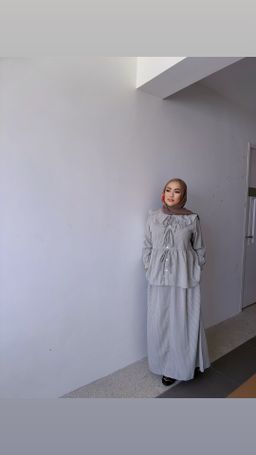 ELINA STRIPE COLLAR SKIRT SET 