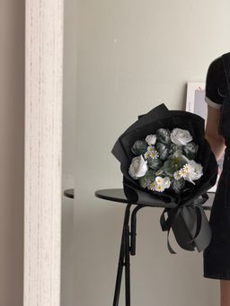 Dark Green Soap Flower Mixed Bouquet 