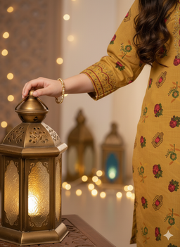 Yellow Banjabi style jalabiya 