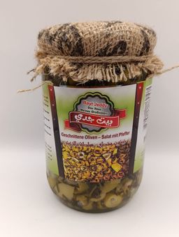 950g | Bit Jedi geschnittene Oliven | بيت جدي زيتون مقطع مع زعتر