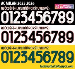 Font Vector AC Milan 2025 2026 kit