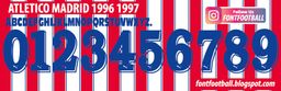 Font Vector Atletico Madrid 1996 1997 kit