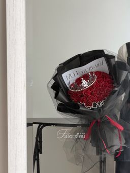 33 stalk Soap Rose Gauze Bouquet 