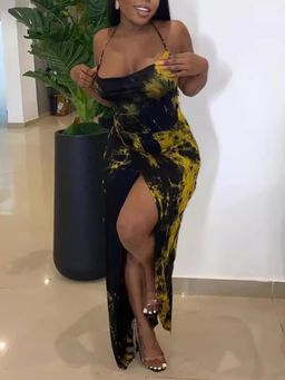 High Split Tie Dye Maxi Dress