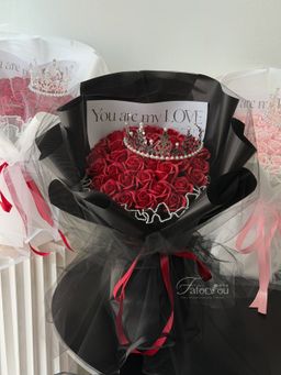 33 stalk Soap Rose Gauze Bouquet 