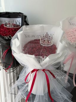 33 stalk Soap Rose Gauze Bouquet