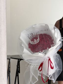 33 stalk Soap Rose Gauze Bouquet