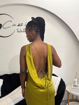 Chartreuse backless maxi
