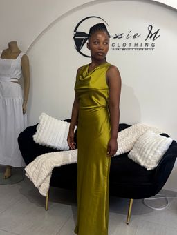 Chartreuse backless maxi