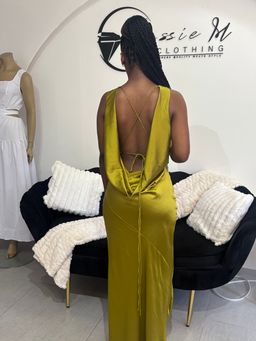 Chartreuse backless maxi