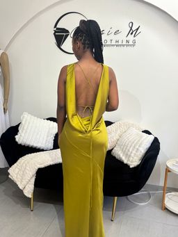 Chartreuse backless maxi