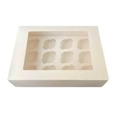 365 CUPCAKE BOX WITH INSERT - 12 HOLES WHITE MINI 