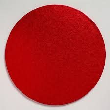 401 CAKE BOARD-HQ 2MM ROUND 12 INCH RED CBRR12 