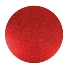 401 CAKE BOARD-HQ 2MM ROUND 12 INCH RED CBRR12 