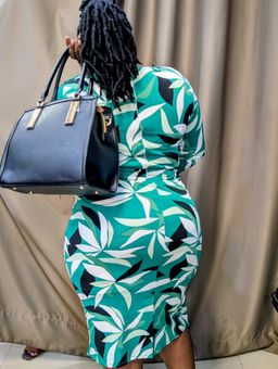 Green Bold Print Dress