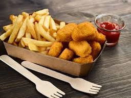 Chicken nuggets with fries 