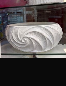 صينية فايبر بيضاوي بلون الاوف وايت