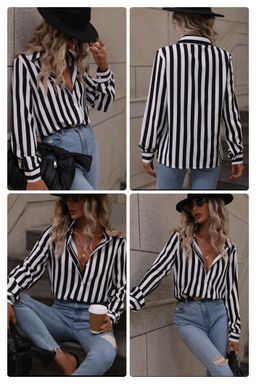 Ladies Oversized chalk stripe shirt 