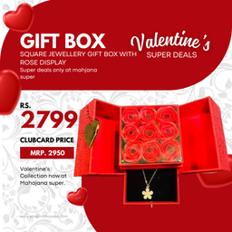 Square Jewellery Gift Box with Rose Display