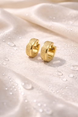 Golden Sand Huggie Hoops