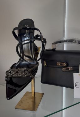 Rhinestone pointed slingback