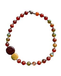 Stone & Kazuri Ceramic Bead Necklace