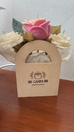 Ramo 3 velas de flores - cera de soya / fragancia