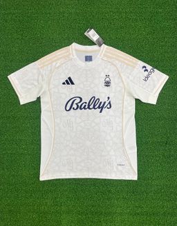 Nottingham Forest 2025/26 Away Shirt (Off-white / Orange / White)