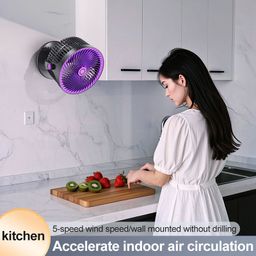 Wall mounted/ desktop rechargeable fan