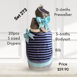 Blue stripes boy bib