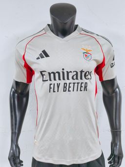 SL Benfica 2025/26 Away Shirt (Off-white / Red / Black)