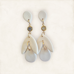 White drop with rhinestone