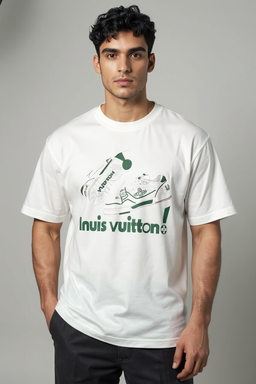 T-shirt Homme Blanc – Imprimé Sneakers Vert