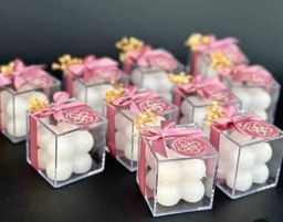 شموع بابلز صغير منسق بعلبه اكريلك /عدد12