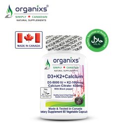 ORGANIXS VITAMIN D3 K2 5000iu w CALCIUM CITRATE