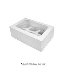 364 CUPCAKE BOX WITH INSERT - 6 HOLES WHITE MINI 