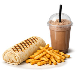 Chicken Shawarma – Seasoned Fries + Milkshake