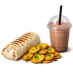 Chicken Shawarma – Bhajia + Milkshake