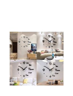 DIY Wall Clock 3D Mirror Stickers Large Wall Clock 