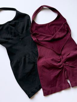 Enterizo V Cut Canalé — Talla S