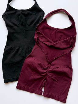 Enterizo V Cut Canalé — Talla S