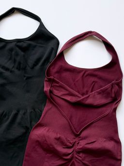 Enterizo V Cut Canalé — Talla M