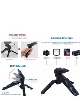 Phone Vlog Video Kit With Adjustable Tripod Stabilizer - Black 